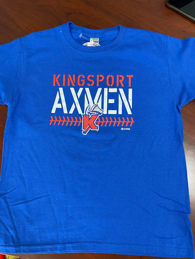 Kingsport Axmen Blue Stitch Youth Tee